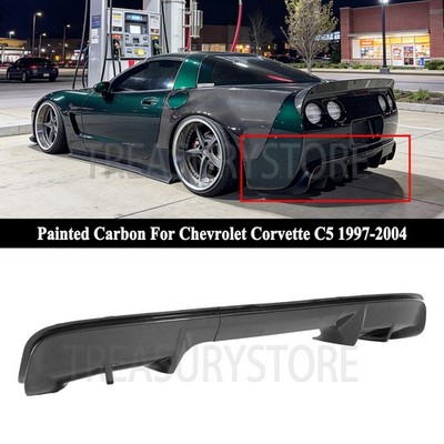 For Chevrolet Corvette C5 Base Z06 1997-04 Carbon Shark Fin Rear Bumper Diffuser