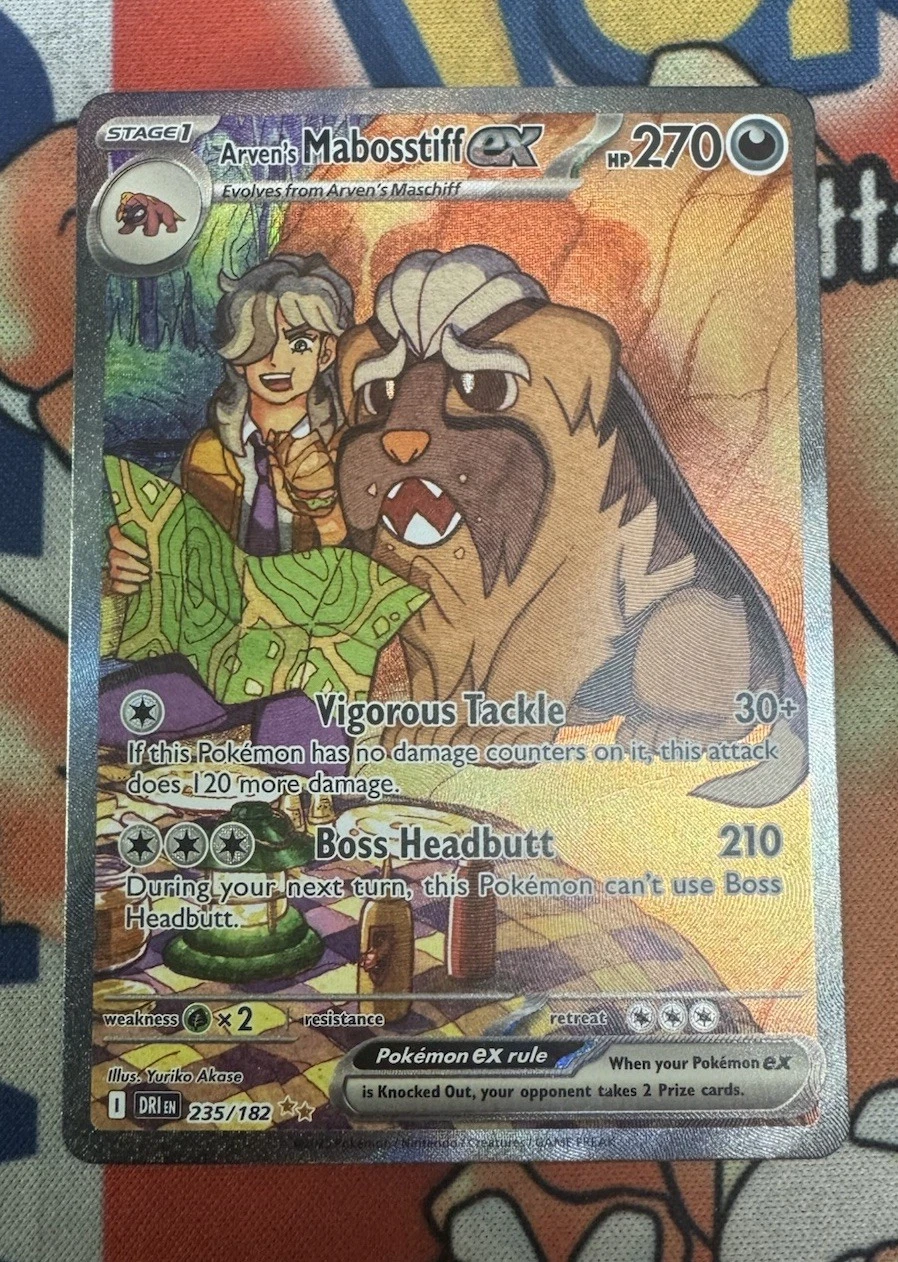 Deal for Arven’s Mabosstiff Ex 235/182 Special Illustration Rare Pokemon Destined Rivals
