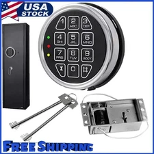 Gun Safe lock Replacement Chrome Keypad Lock Solenoid Lock With 2 Override Keys