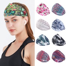 Boho Wide Women Stretch Headband Turban Sport Yoga Knotted Hair Band Head Wrap