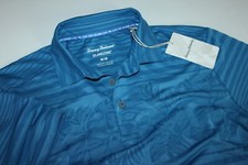 Tommy Bahama Polo Shirt Palm Coast English Floral Blue Allure SS New Medium M
