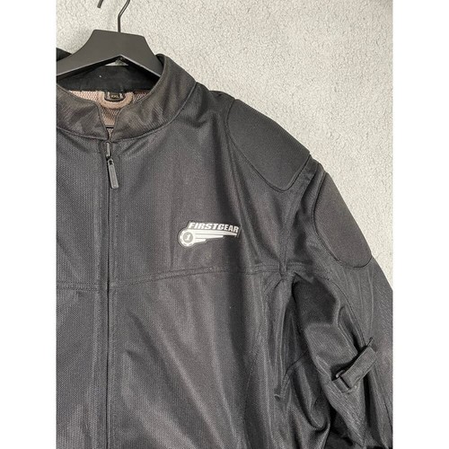 FirstGear Men's 2XL Black Mesh Motorcycle Jacket Armor Vented Riding Gear Paded - Picture 9 of 16