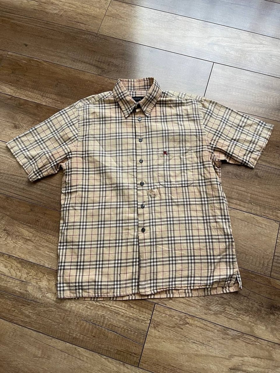 Burberry Vintage Nova Check Shirt Button Up Distressed | eBay