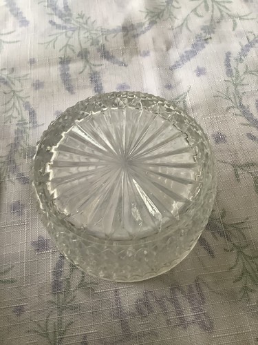 Vintage Inox Kristall Gewürz Marmelade Glas Silber Klappdeckel Abtropfteller - Bild 8 von 9