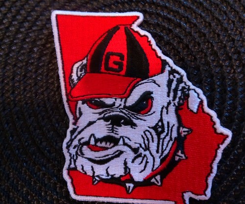 (2) Georgia Bulldogs Vintage bestickt Bügelbild Patches Patch Lot 3" x 2" - Bild 4 von 4
