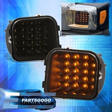 For 06-10 Hummer H3 / 09-10 H3T Pickup Black Amber LED Bumper Corner Lights Lamp