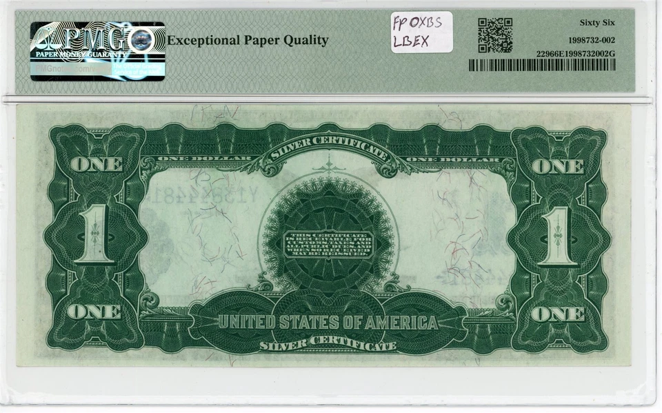 1899 $1 Black Eagle Silver Certificate Fr#229 66 EPQ PMG 1998732-002 - Image 2 of 2