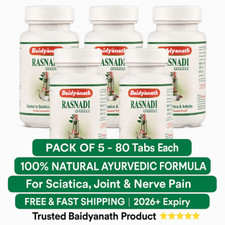 5 x Baidyanath Rasnadi Guggulu 80 Tabs  Sciatica  Joint Aid 100 Natural HerB