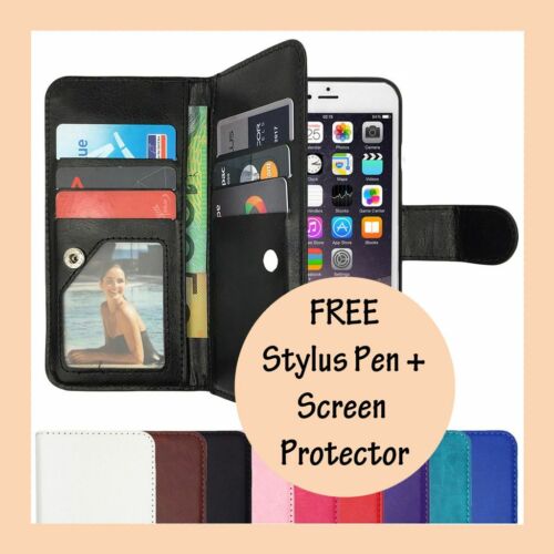 PU Leather Magnetic Leather Flip Case Cover for Apple iPhone 5 5S SE 6 6S Plus 7 - Picture 1 of 14