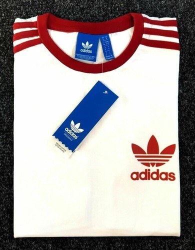 Adidas Originals crew neck 3 stripes Men\u0026#039;s T- Shirt 100% Cotton M L @  SALE @ | eBay