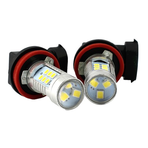 Superior 21 LED H8 H9 H11 Fog Light Bulbs 200W Luminous Flux 6000K Xenon White - Picture 11 of 24