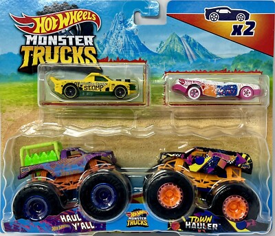 Hot Wheels Monster Trucks Haul Y all Vs. Town Hauler w/ Operation Stomp & Speed