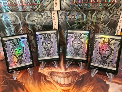 MTG - Phyrexia All become one - 4 Basic Lands Swamp Sumpf *phyrexianisch/Foil*