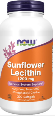 Now Sunflower Lecithin 1200mg, 200 Softgels
