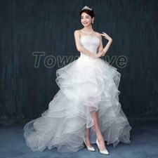 Bride Wedding Dresses Front Shorter Back Long Princess Trains Bridal Gowns