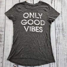 Only Good Vibes Modern Lux Gray Short Sleeve Tri-Blend T-Shirt Women's XS