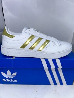 ADIDAS TEAM COURT WHITE GOLD CLASSIC WOMENS SHOES SIZE
