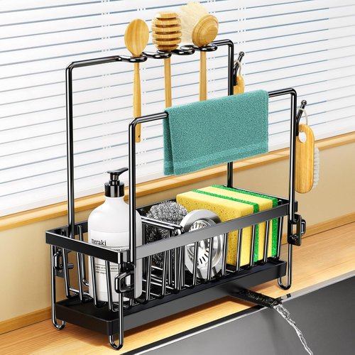 Kitchen Sink Caddy Rustproof 304 Stainless Steel Sponge Holder for Kitchen Sink - Picture 10 of 11