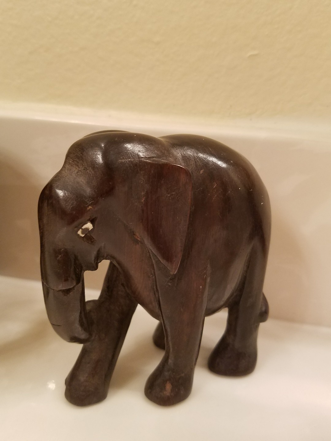 3 Vintage Elephant Ebony Wood Carvings Home Decor eBay