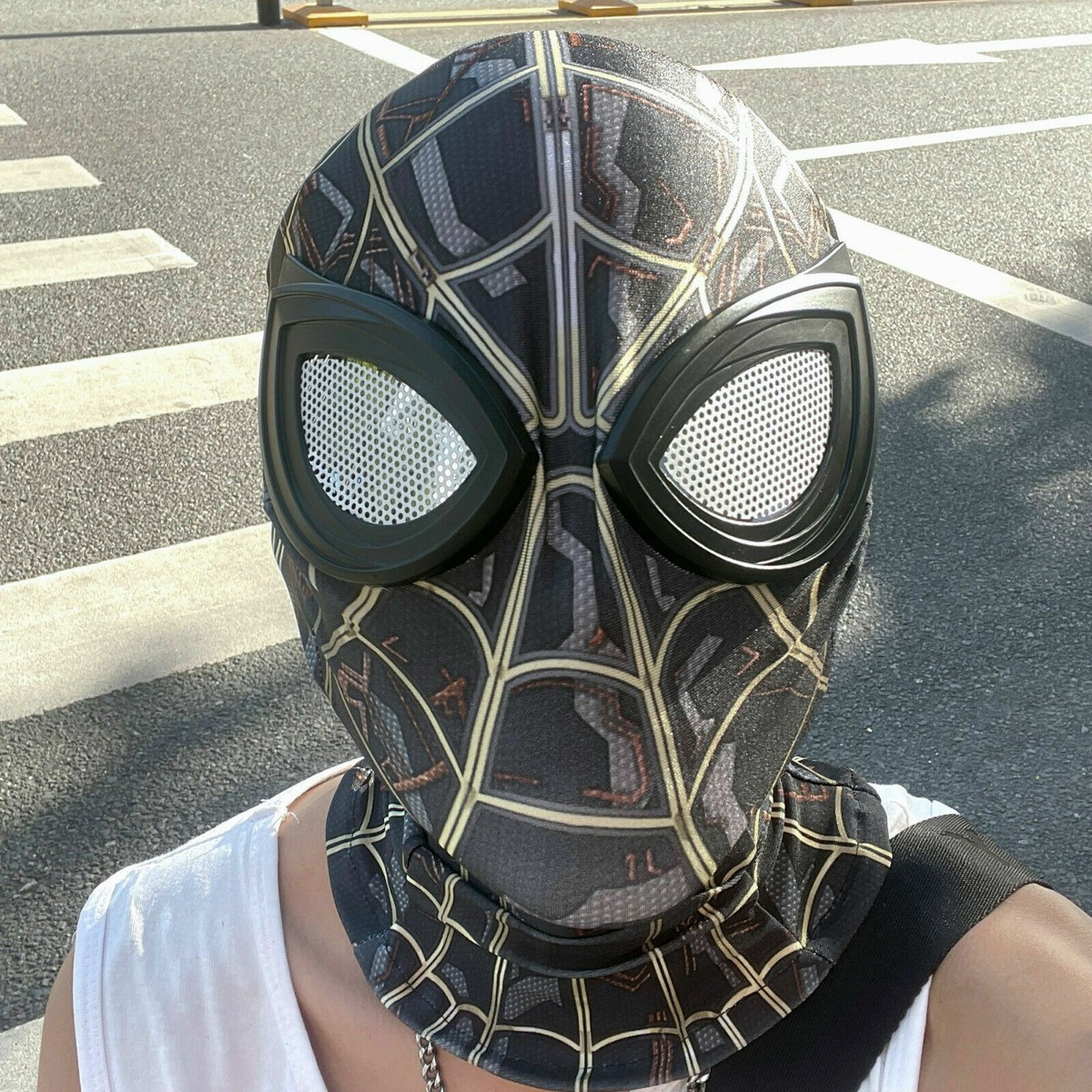 みち Spiderman No Way Home Mask Superhero Spiderman Face Hood Cosplay