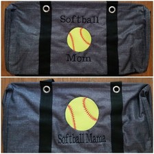 NEW Thirty One MEDIUM Utility Tote Softball Mom Game Sports Bag Embroidered 31