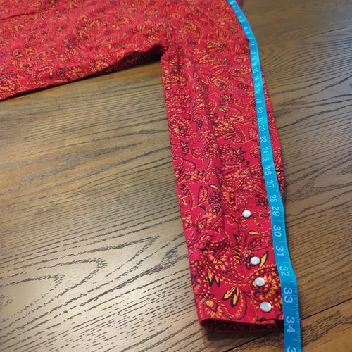 NAPOLE Linea Boutique Langarm Druckknöpfe rot schwarz Paisley Cowboy Hemd 38 - Bild 13 von 18