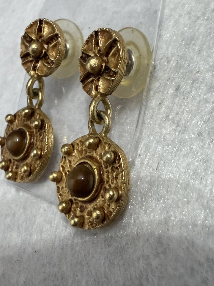 Robert Rose Gold Tone Dangle Earrings Pierced New - Image 3 of 4