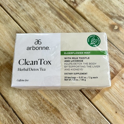 *NEW* Arbonne CleanTox Herbal Detox Tea Elderflower Mint, 20 Tea Bags