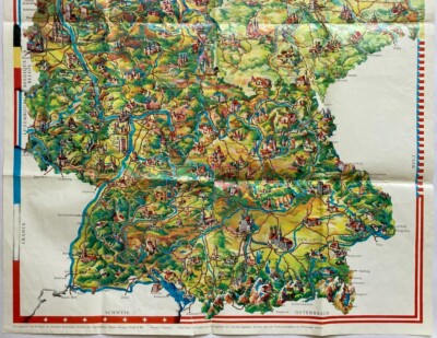 Original Vintage Map TRAIN -RAILWAY - GERMANY - DEUTSCHLAND