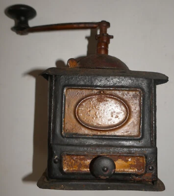 MOULIN à CAFE très ANCIEN en TÔLE , BOL en FAÏENCE - Photo 1/4