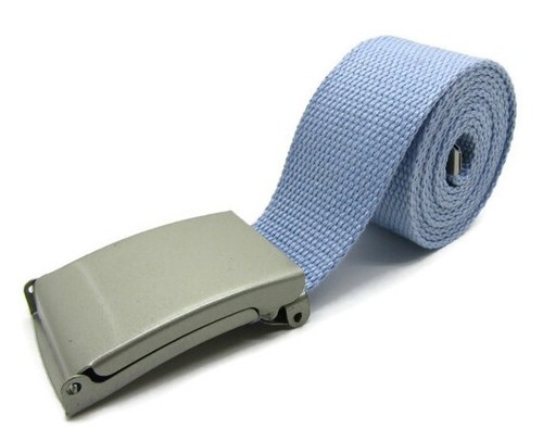 Unisex High Quality Canvas Fabric Webbing Belt Brushed Silver Buckle Army Style - Picture 138 of 275