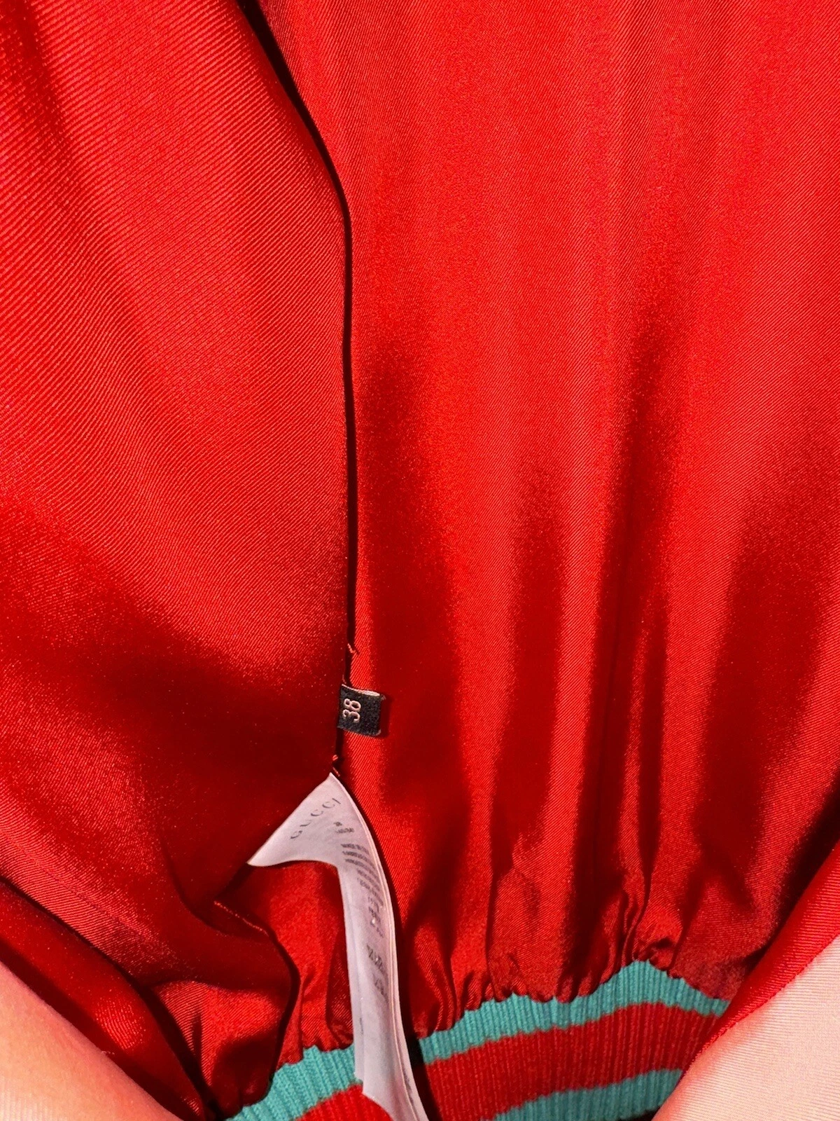 Giacca bomber in seta rosa gucci con ""LIFE IS"" GUCCI donna TAGLIA 38