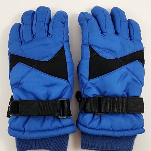 Snowboard Ski Gloves Thinsulate Insulation 40 Gram Black Blue Size Kids 4-7 Warm - Afbeelding 1 van 11