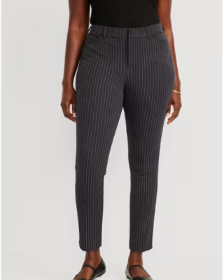 Old Navy Womens High-Waisted Pixie Skinny Ankle Pants Gray Pinstripe Size 14 NWT