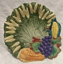 Vintage 1995 Fitz and Floyd Hand Painted Harvest Home 9 7/8” Serving Plate