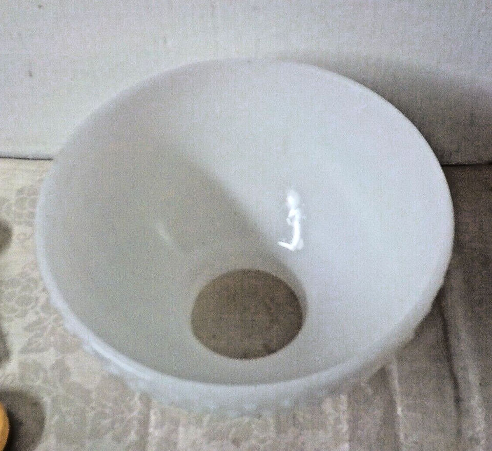 Vtg Hobnail White Milk Glass Lamp Shade Student Oil Kerosene Hurricane