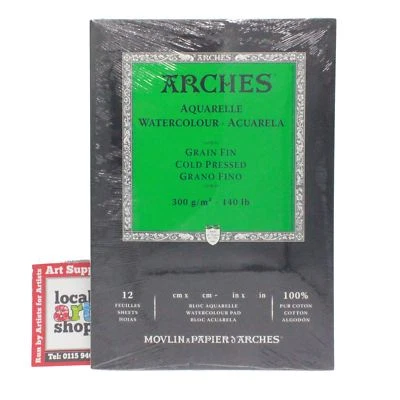 CANSON Aquarelle Arches Watercolour paper Pad Cold Pressed artists paper 12 Sheet 23x31