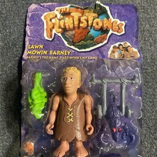 Vintage 1993 Mattel Flintstones Lawn Mowin  Barney Action Figure MOC Hanna