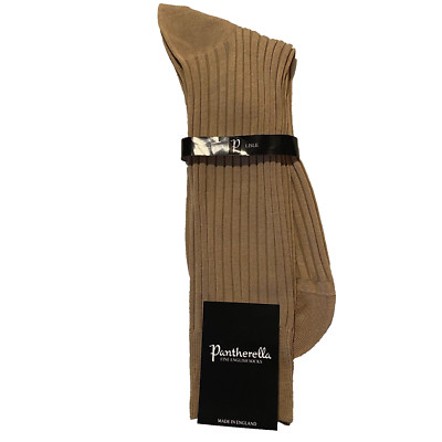 pantherella mens socks size XL tan #5614 cotton fine english NEW