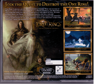 Lord of the Rings: The Fellowship of the Ring (PC, 2002) for sale