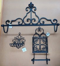 Rustic Metal Bathroom Hardware 20'' Towel Bar, Toilet Paper Holder, Soap Dish NO