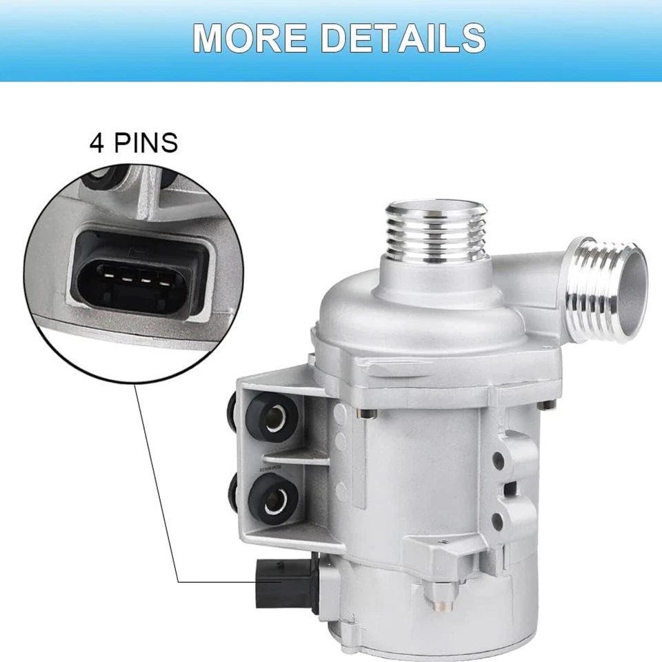 Electric Engine Water Pump For BMW 128i 2007-2012, 330i 330xi 325i 325xi Z4 2006 - Image 4 of 4
