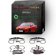 Green Angel Eye Led Headlight Halo Ring Kit For 2003-2008 Mazda 6 Headlights