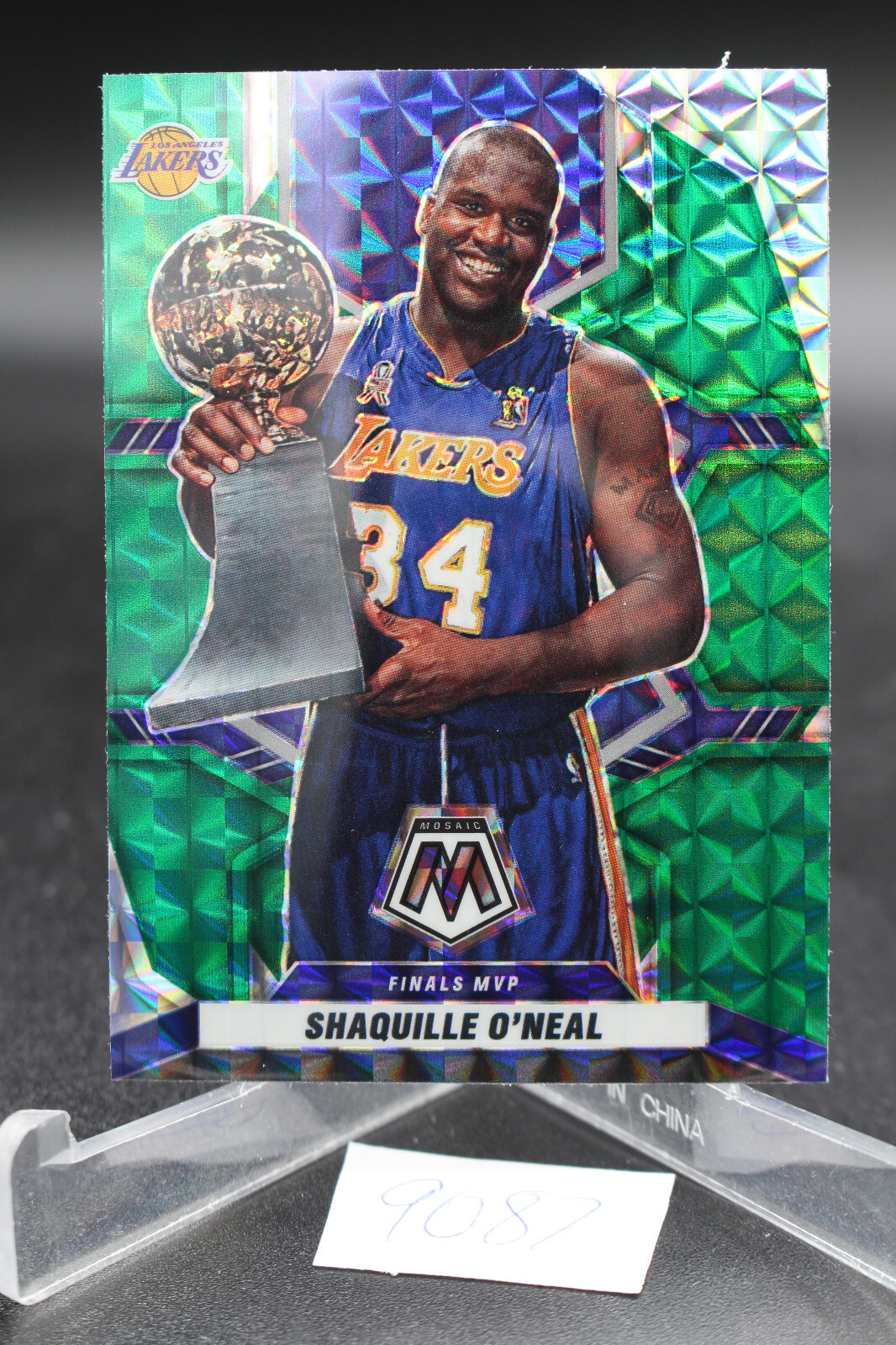 2021-22 Panini Mosaic - Finals MVPs Green Mosaic Prizm #297 Shaquille O'Neal