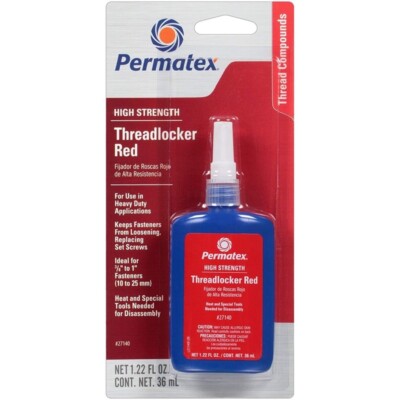 Permatex High Strength Threadlocker Red Heavy Duty Applications 1.22 oz