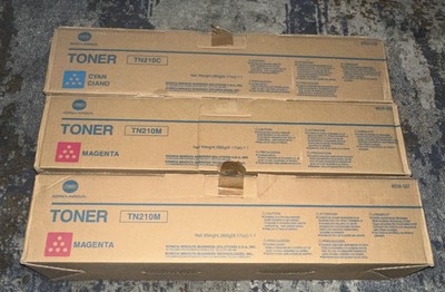 Konica Minolta TN210M(2) & TN210C Lot of 3 Toner Cartridges New    