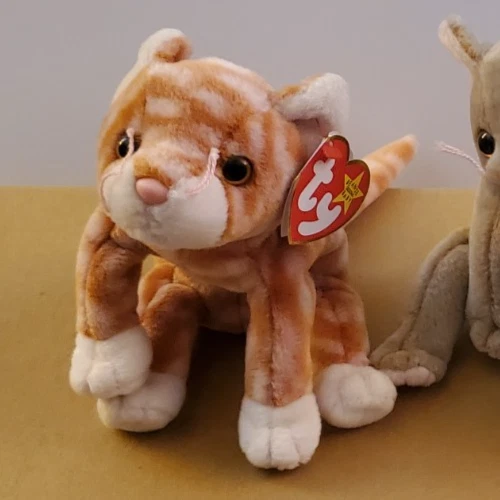 " Amber"   tan Vintage  cat  kitty kitten TY Beanie Babies Collectible Gift