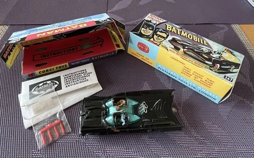 Corgi 267 1960s original Batmobile Vintage Batman Toy Diecast Model - Boxed VGC