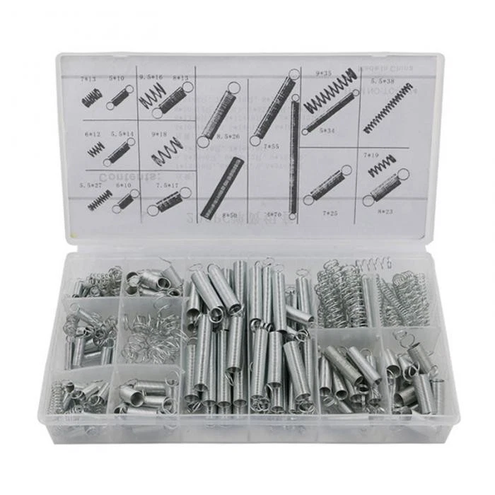 Surtido de 200 resortes de tensión de extensión de tambor de hardware eléctrico de acero para automóvil Foto 2 de 4