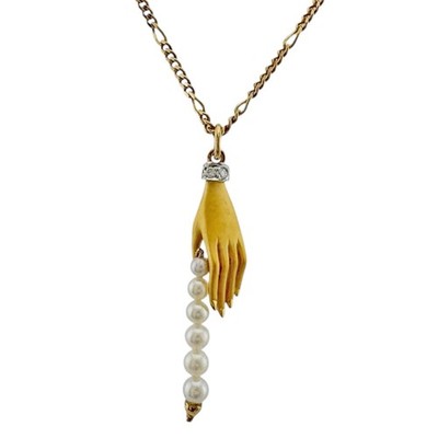 Carrera y Carrera Necklace K18 yellow gold K18 white gold Pearl diamond used